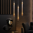 Ver imagem 2 de Lustre Pendente Gota Cristal Led Ouro Gold Bivolt Luz Amarela