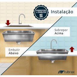 Pia Cuba de Cozinha Gourmet 52x45 com Torneira Retrátil Telescópica em Aço Inox 304 Tubrax - 9