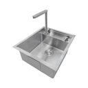 Ver imagem 1 de Pia Cuba de Cozinha Gourmet 52x45 com Torneira Retrátil Telescópica em Aço Inox 304 Tubrax