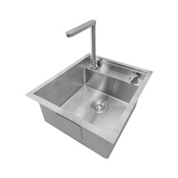 Pia Cuba de Cozinha Gourmet 52x45 com Torneira Retrátil Telescópica em Aço Inox 304 Tubrax - 1