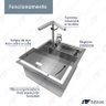Pia Cuba de Cozinha Gourmet 52x45 com Torneira Retrátil Telescópica em Aço Inox 304 Tubrax - 3