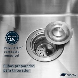 Pia Cuba de Cozinha Gourmet 52x45 com Torneira Retrátil Telescópica em Aço Inox 304 Tubrax - 6