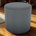 Ver imagem 2 de Puff Redondo Decorativo Copenhage 43x43 Cm Veludo Milani Store Cinza
