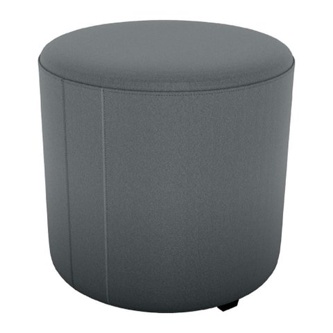 Puff Redondo Decorativo Copenhage 43x43 Cm Veludo Milani Store Cinza