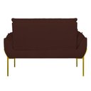 Ver imagem 2 de Poltrona Sofá Luxo Base Metal Dourado Recepção Escritório Cor:marrom