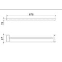 Ver imagem 3 de Porta-toalhas Docolflat Duplo 676mm 9001 Ônix Docol