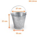 Ver imagem 2 de Balde Chapa Galvanizada com Alça em Arame Galvanizado Olibox