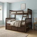 Ver imagem 1 de Treliche Cama Casal em Madeira Maciça com Cama Auxiliar e 3 Gavetas Castanho Marrom