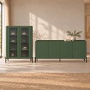Ver imagem 1 de Kit Cristaleira com Buffet Bend Frisado Principal Incolar Musgo Metal Preto