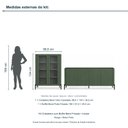 Ver imagem 3 de Kit Cristaleira com Buffet Bend Frisado Principal Incolar Musgo Metal Preto