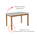 Ver imagem 3 de Mesa Modelo Elisa 120cm Lançamento Tom Offwhite