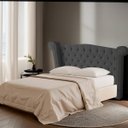 Ver imagem 2 de Cabeceira Casal Queen Size Estofada para Cama Box Ayla Veludo Cinza Escuro