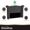 Ver imagem 5 de Cabeceira Casal Queen Size Estofada para Cama Box Ayla Veludo Cinza Escuro