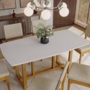 Ver mais imagens de Conjunto Sala de Jantar 6 Cadeiras Tampo 170cm Oval sem Vidro Filadélfia Natural Cerejeira/Palha