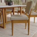 Ver imagem 6 de Conjunto Sala de Jantar 6 Cadeiras Tampo 170cm Oval sem Vidro Filadélfia Natural Cerejeira/Palha