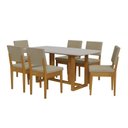 Ver imagem 3 de Conjunto Sala de Jantar 6 Cadeiras Tampo 170cm Oval sem Vidro Filadélfia Natural Cerejeira/Palha