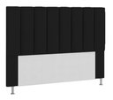 Ver imagem 1 de Cabeceira Estofada Libia 140CM Casal Courino Preto - D A DECOR