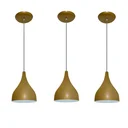 Ver imagem 1 de Luminárias pendentes balcão 3 un Dourado