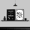 Ver imagem 2 de Kit 2 Quadros Cantinho Do Churrasco 33x24cm:Madeira preta