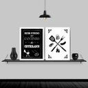 Ver imagem 1 de Kit 2 Quadros Cantinho Do Churrasco 33x24cm:Madeira preta