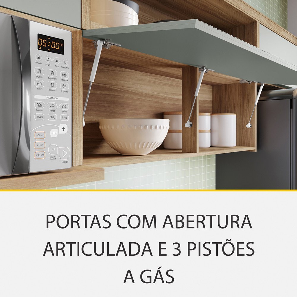 Cozinha 5 Peças 7 Portas 6 Gavetas Ripado Marquesa 100 Mdf - 3