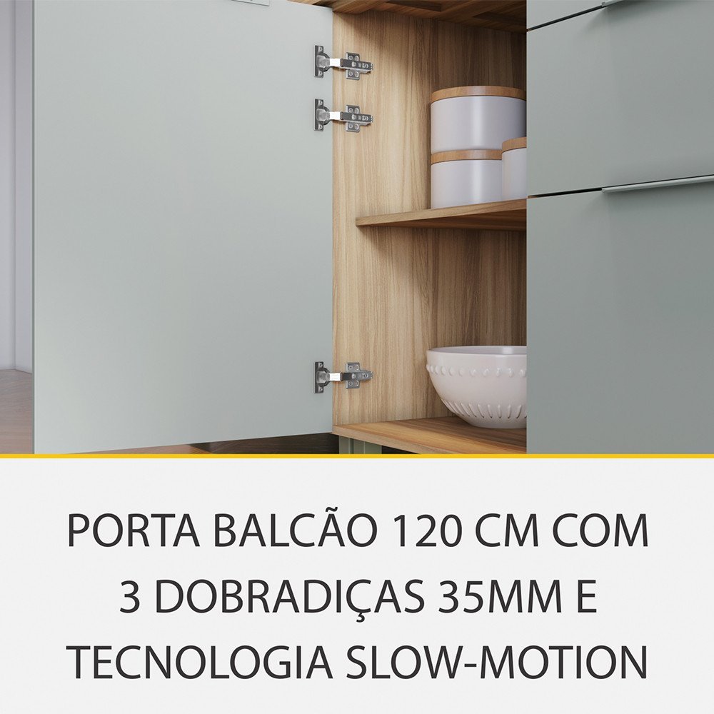 Cozinha 5 Peças 7 Portas 6 Gavetas Ripado Marquesa 100 Mdf - 11