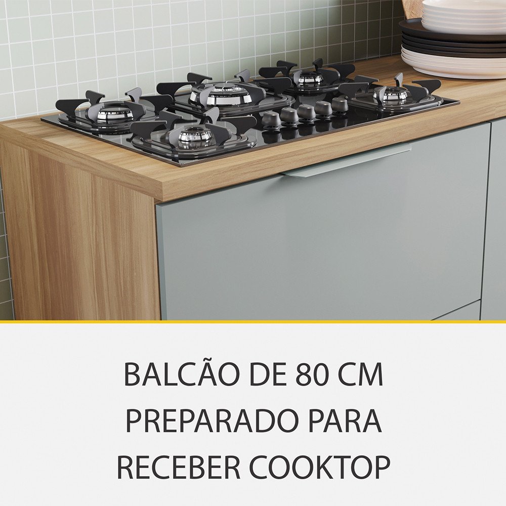 Cozinha 5 Peças 7 Portas 6 Gavetas Ripado Marquesa 100 Mdf - 4