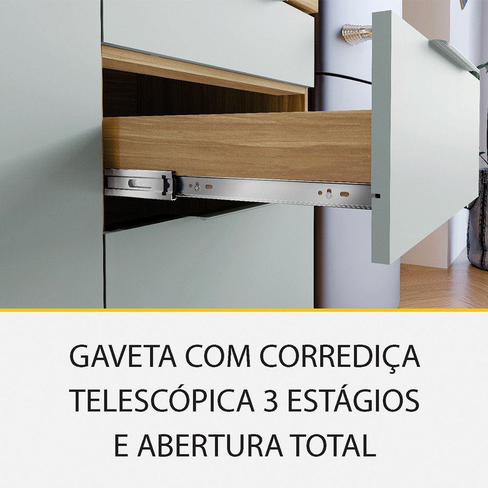 Cozinha 5 Peças 7 Portas 6 Gavetas Ripado Marquesa 100 Mdf - 12