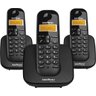 Telefone sem Fio C/ Identificador de Chamadas + 2 Ramais Ts3113 Preto 4123103 - 1