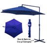 Ombrelone Suspenso Jardim, Praia e Piscina, Guarda Sol Cobertura 3m Poliester Bel Veneza Azul com Ba - 1