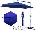 Ver imagem 1 de Ombrelone Suspenso Jardim, Praia e Piscina, Guarda Sol Cobertura 3m Poliester Bel Veneza Azul com Ba