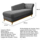 Ver imagem 2 de Kit Diva Recamier Vanessa 185cm Lado Esquerdo e 01 Poltrona Laura Suede Doce Sonho Móveis Cinza