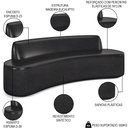 Ver imagem 3 de Sofá 5 Lugares para Sala de Estar Living 280cm Koane D06 Sintético Preto - Mpozenato
