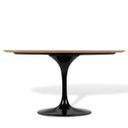 Ver imagem 2 de Mesa de Jantar Saarinen Tulipa Oval 4 A 6 Lugares 140x90cm Preto/Madeira Feijó
