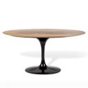 Ver imagem 1 de Mesa de Jantar Saarinen Tulipa Oval 4 A 6 Lugares 140x90cm Preto/Madeira Feijó