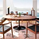 Ver imagem 4 de Mesa de Jantar Saarinen Tulipa Oval 4 A 6 Lugares 140x90cm Preto/Madeira Feijó
