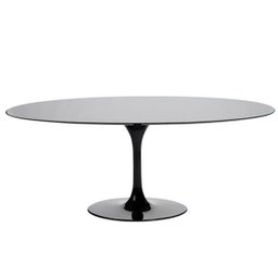 Mesa de Jantar Saarinen Tulipa Oval 4 A 6 Lugares 140x90cm Preto Laca - 1