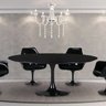 Mesa de Jantar Saarinen Tulipa Oval 4 A 6 Lugares 140x90cm Preto Laca - 3