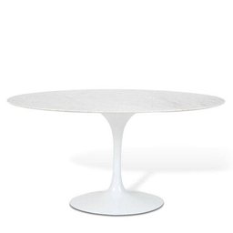 Mesa de Jantar Saarinen Tulipa Oval 4 A 6 Lugares 140x90cm Branco Laca - 3
