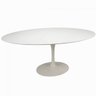 Mesa de Jantar Saarinen Tulipa Oval 4 A 6 Lugares 140x90cm Branco Laca - 1