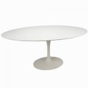 Ver imagem 1 de Mesa de Jantar Saarinen Tulipa Oval 4 A 6 Lugares 140x90cm Branco Laca