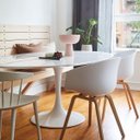 Ver imagem 4 de Mesa de Jantar Saarinen Tulipa Oval 4 A 6 Lugares 140x90cm Branco Laca
