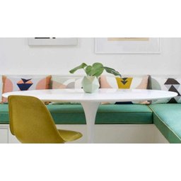 Mesa de Jantar Saarinen Tulipa Oval 4 A 6 Lugares 160x90cm Branco Laca - 2