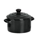 Ver imagem 2 de Kit 6 Mini Caçarola Cerâmica Preta Esmaltada 250ml Moderna Panelinha para Festa Buffet Servir