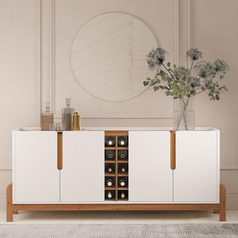 Buffet Aparador 190cm 4 Portas e Adega Lizz