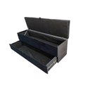 Ver imagem 4 de RECAMIER PUFF BAÚ SAPATEIRA COM GAVETA 1,58 CM PARA CAMA BOX QUEEN SIZE - PRETO VELUDO