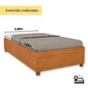 Ver imagem 5 de Conjunto Cama Solteiro Mônaco com 2 Mesas de Cabeceira 1 Gaveta Luna em MDF Marrom/Cinamomo