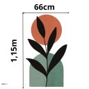 Ver imagem 2 de Adesivo de Parede Flor Ramo Vermelho Queimado Verde Contemporâneo