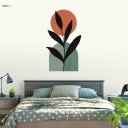 Ver imagem 3 de Adesivo de Parede Flor Ramo Vermelho Queimado Verde Contemporâneo