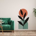 Ver imagem 1 de Adesivo de Parede Flor Ramo Vermelho Queimado Verde Contemporâneo
